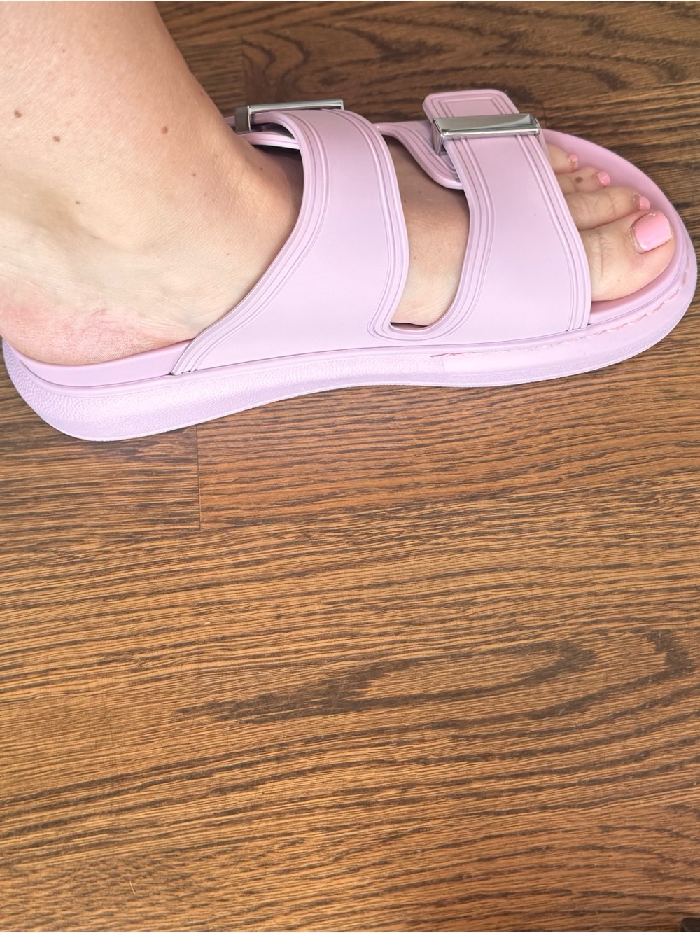NEW in box Alexander McQueen Rubber sandal size EU 38.5 US 8.5 8 Lilac Silver - Picture 10 of 10